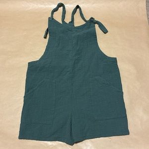 Cute olive green tie overalls (YL)